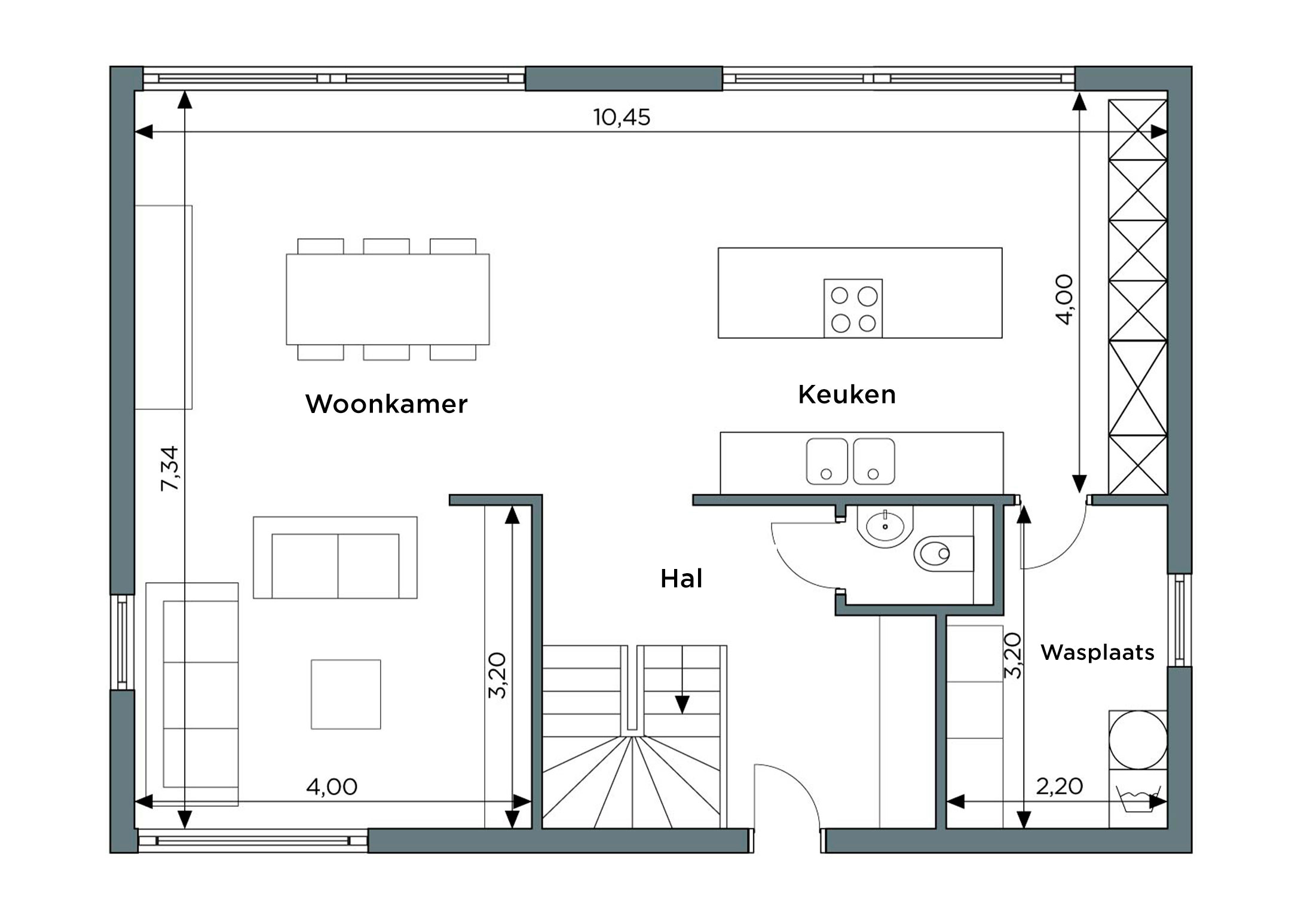 Plan de RDC modèle TC07, TopConstruct